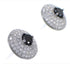 Black White CZ Sterling Silver Post Earrings Jewelry AS55259